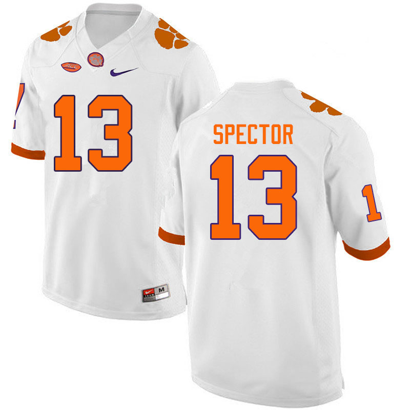 Men #13 Brannon Spector Clemson Tigers College Football Jerseys Sale-White